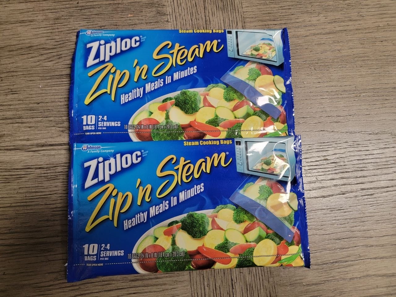 Ziploc Zip n Steam Microwave Cooking Bags 2 Packs Of 10 Bags Medium New Sealed