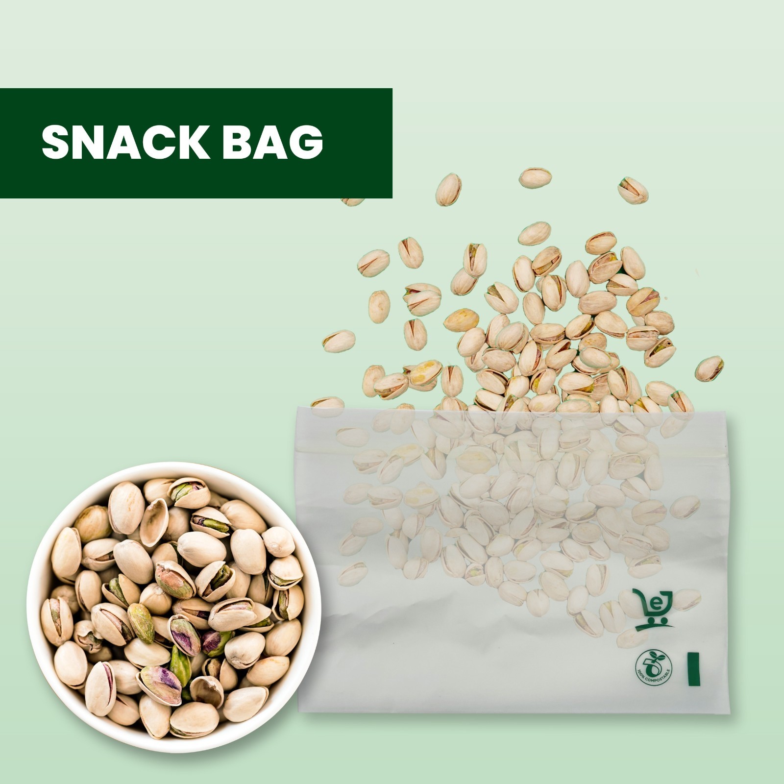 FPN Snack Bags, BPA Free, Biodegradable, Plastic storage bags – 200 – 4 CT