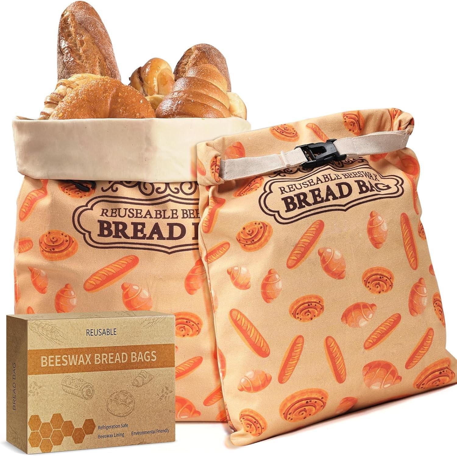 1 Pack Beeswax Bread Bags for Sourdough Homemade Bread, XL Cotton Lining Sourdou