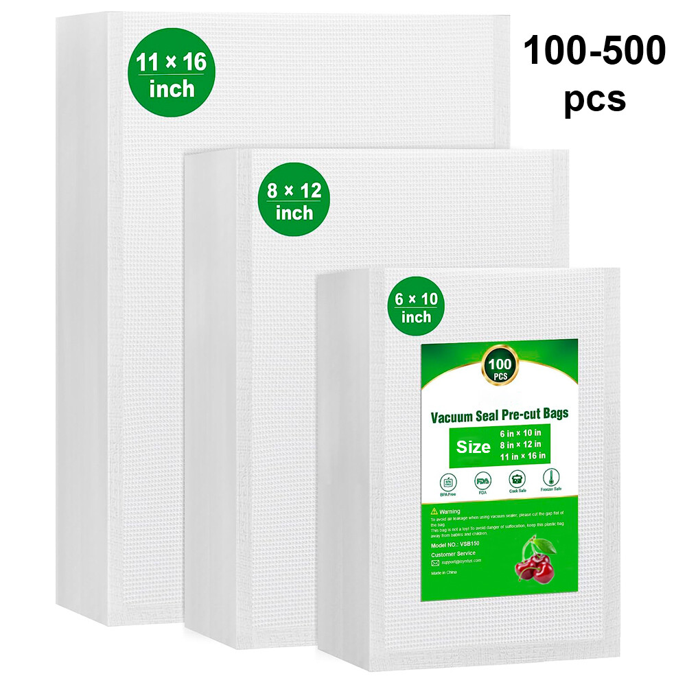 100/500 PINT QUART GALLON Vacuum Sealer Bags 6×10 8×12 11X16 Food Saver Storage