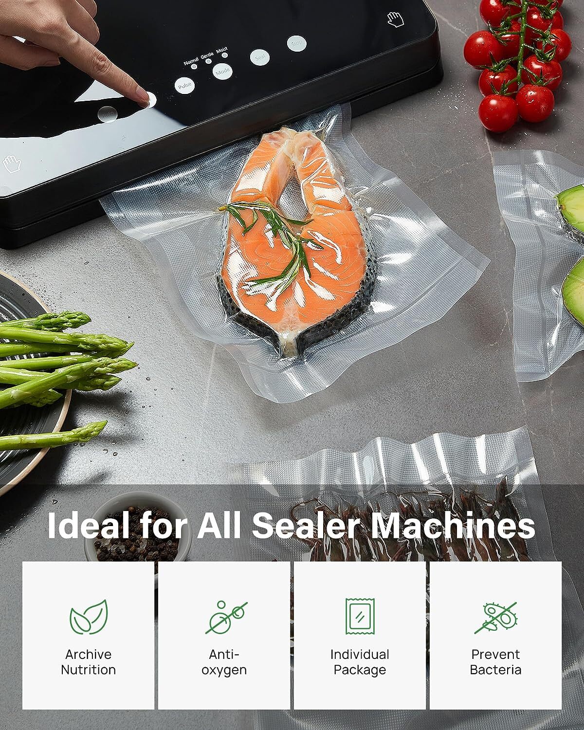 8 Roll 8″x20′ 11″x20′ Vacuum Sealer Bags Embossed Food Saver Storage Freezer Bag