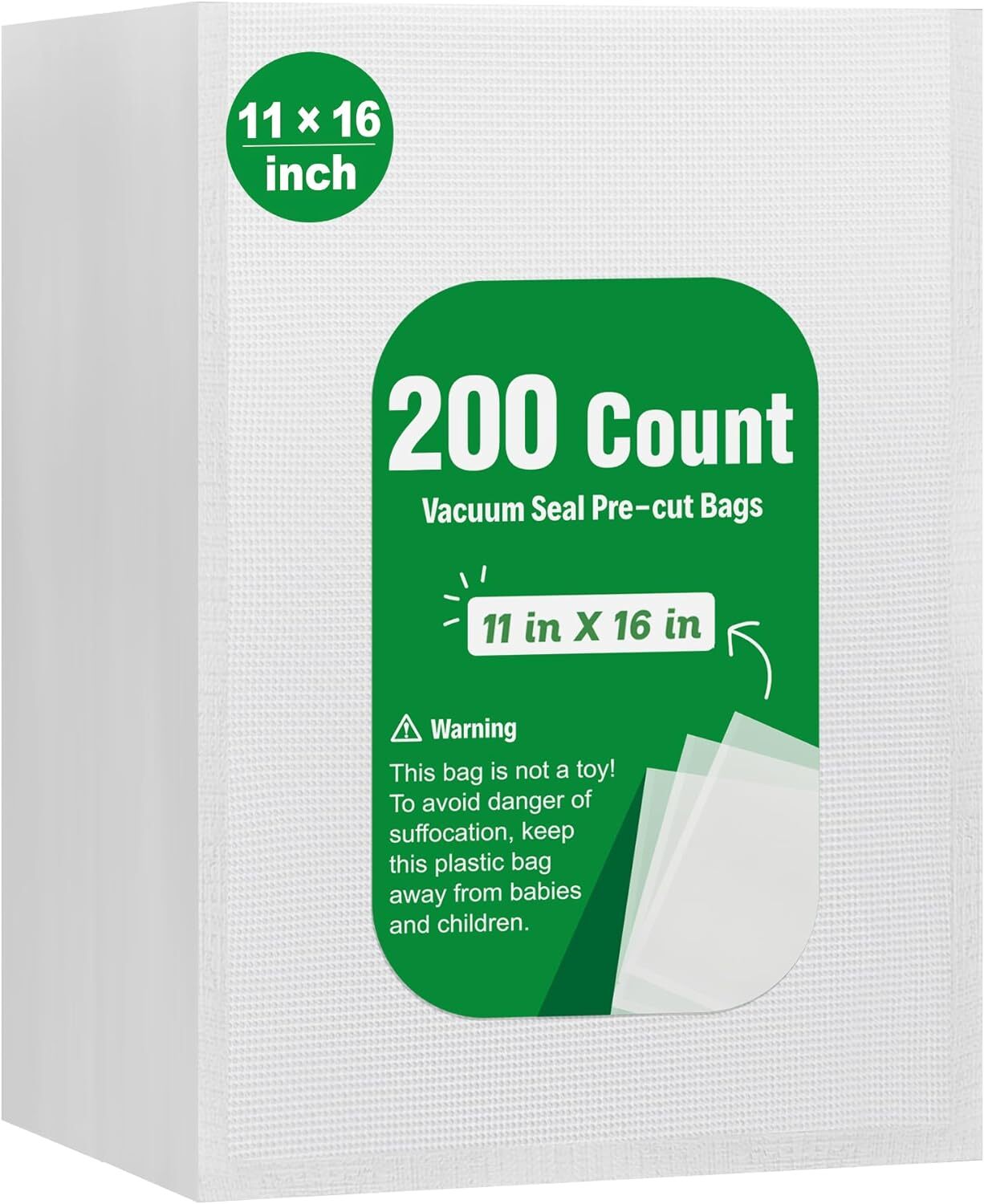 200 GALLON 11×16 Bags Food Magic Seal 4 Mil for Vacuum Food Storage Sealer Bags