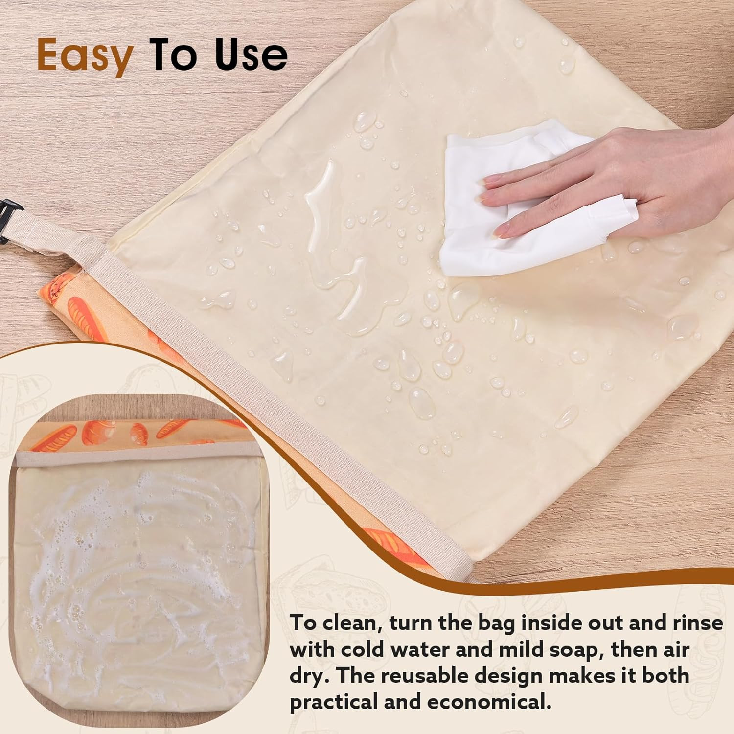 2 Pack Beeswax Bread Bags for Sourdough Homemade Bread, XL Cotton Lining Sourdou