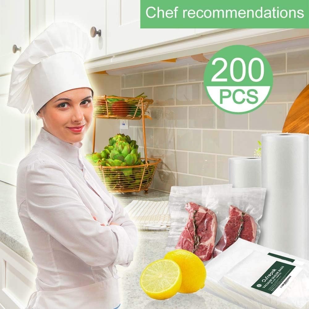 Vacuum Sealer Bags 8×12 inches 200 Count BPA Free Heavy Duty Food Storage