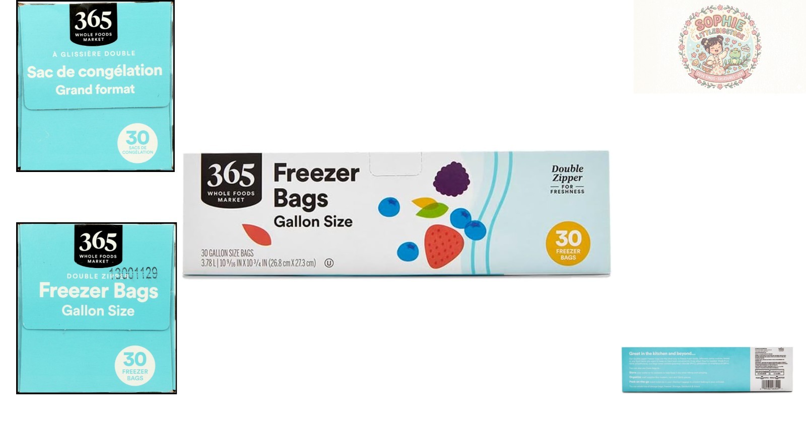 Durable 30 Count Gallon Freezer Bags with Double Zipper for Freshness Protection