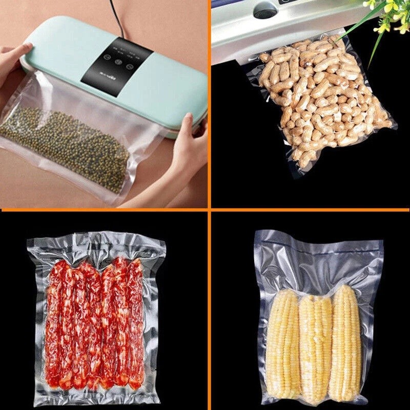 100 Packs Vacuum Sealer Bags 6″x10″ 8″x12″ Embossed Food Saver Storage Package