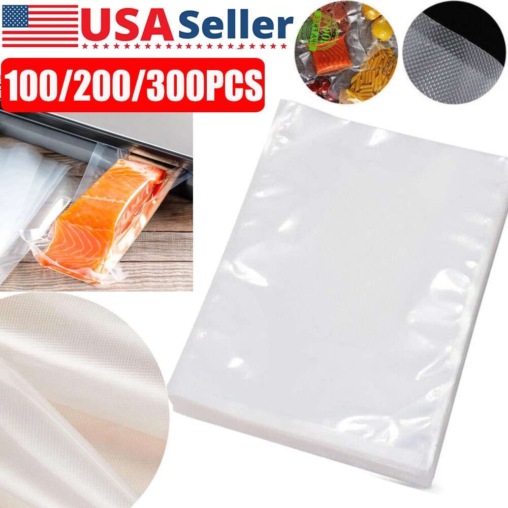 100-300 pcs Vacuum Sealer Bags Seal Embossed Food Saver Storage Package 8x12cm