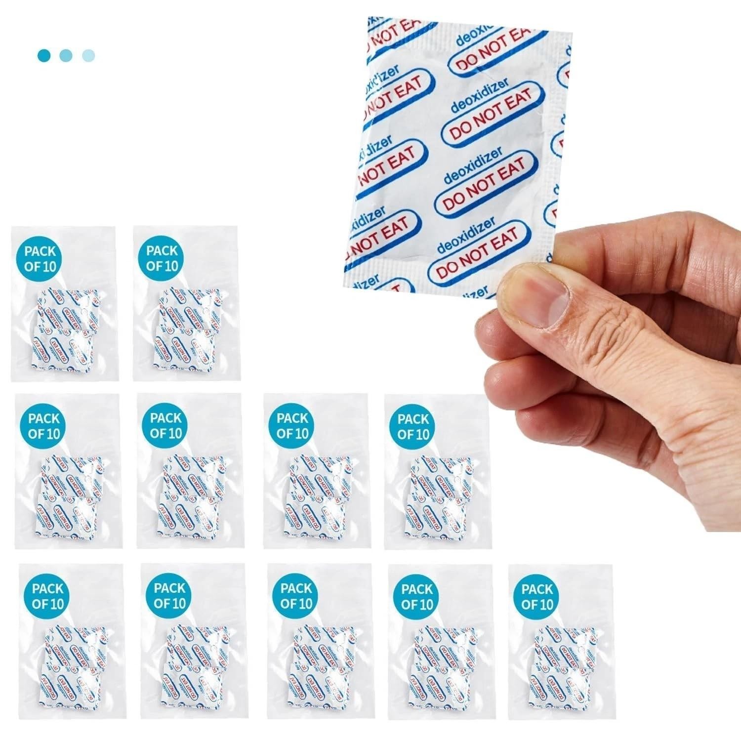 500cc Oxygen Absorbers for Food Storage – 100 Count (20x Packs of 5) – for Long