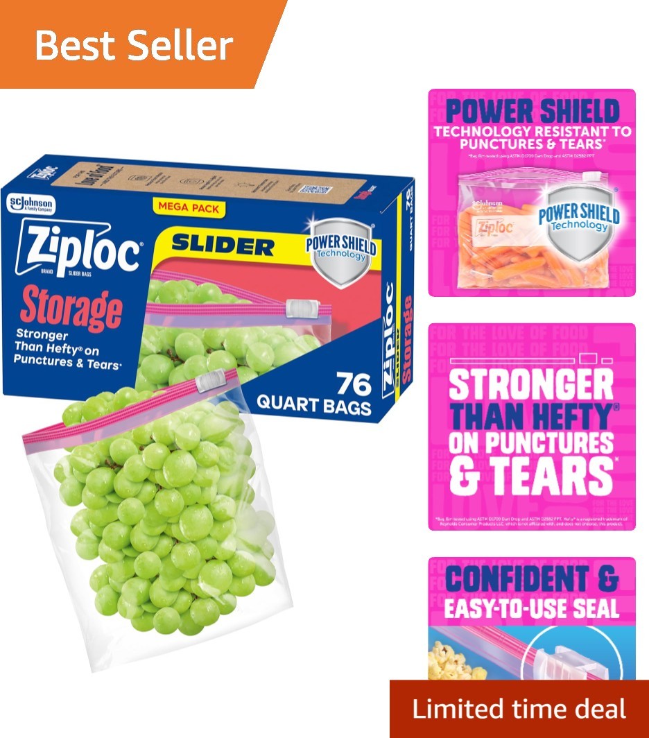 Ziploc Storage Slider Quart Bags (76 ct.)