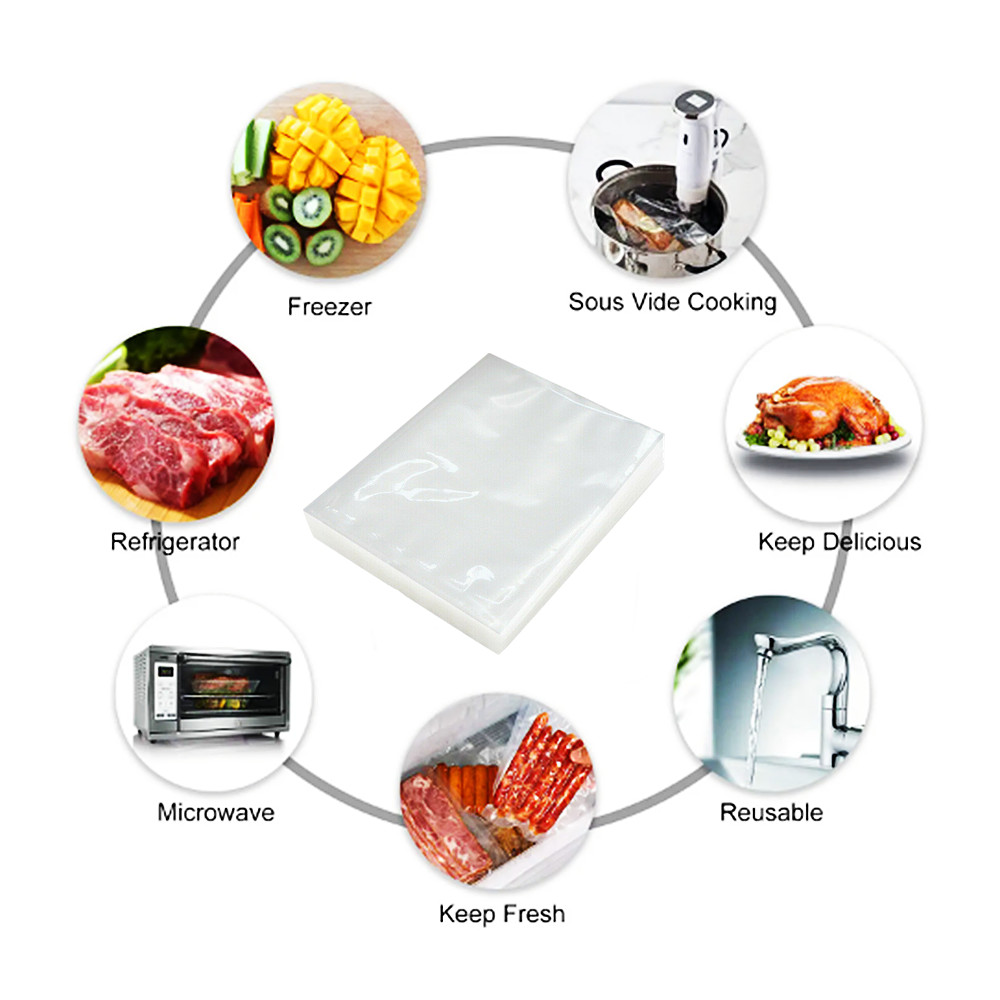 100-1000 packs Vacuum Sealer Bags 6×10 8×12 Embossed Food Saver Storage Package