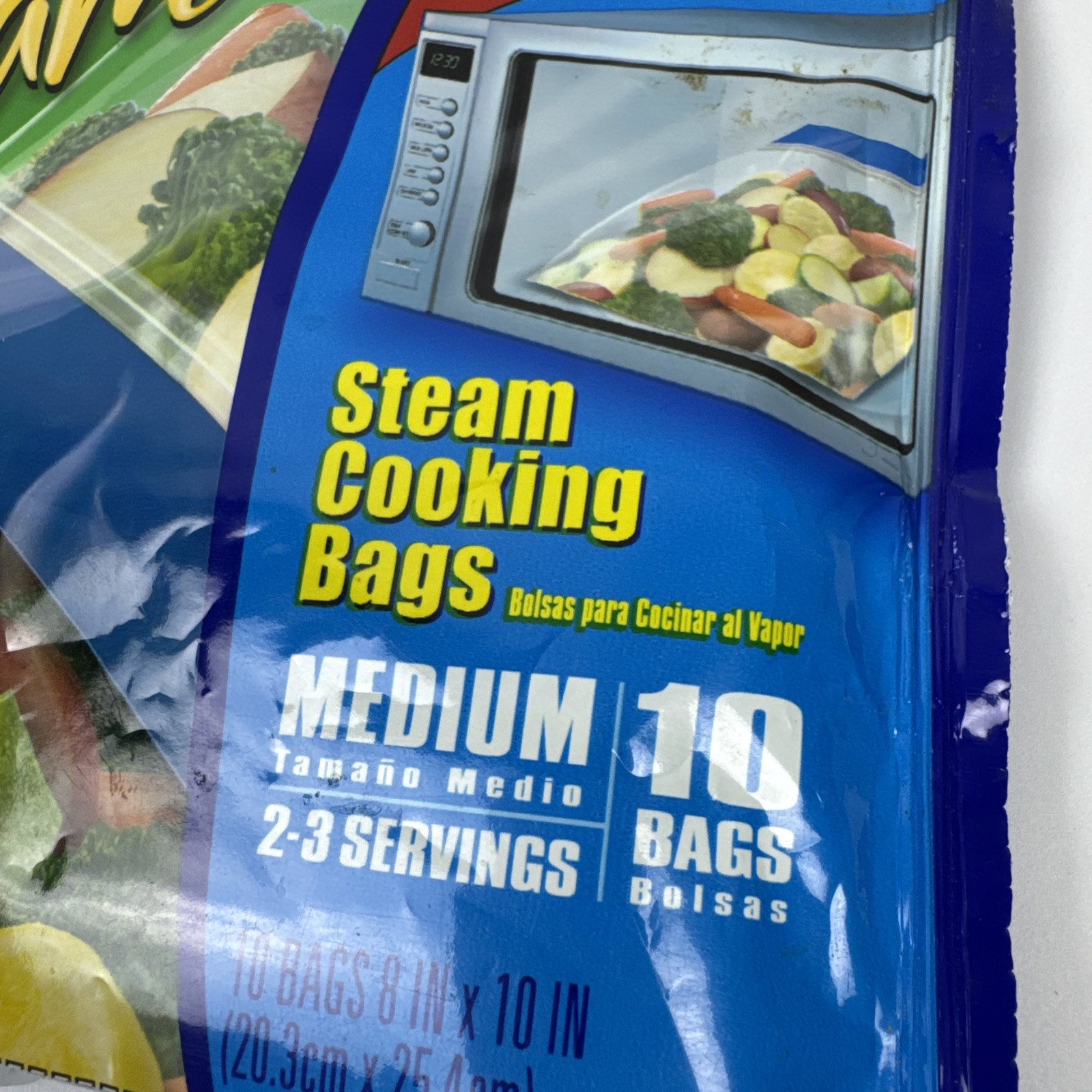 Ziploc Zip’N Steam Medium Cooking Bags 1 Pack of 10 Bags OPEN Bag Unused