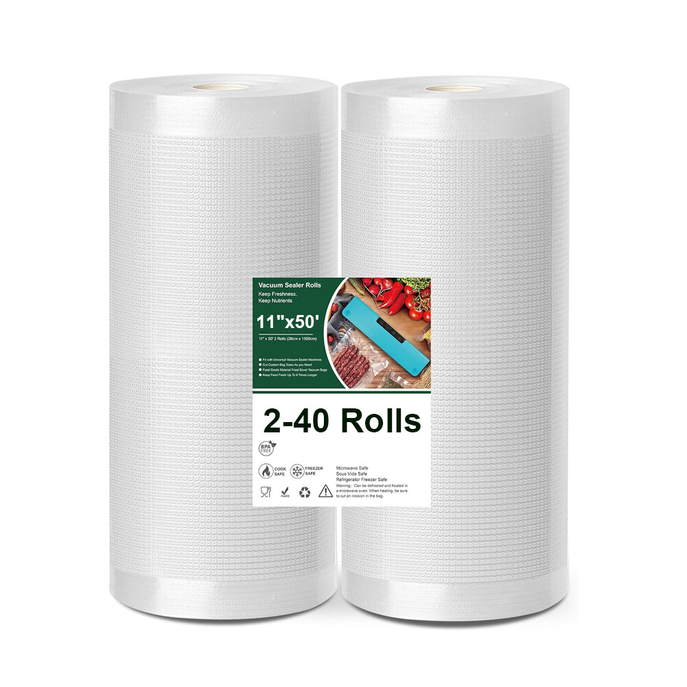 11″x50′ Vacuum Sealer Bags Roll Embossed FoodSaver Storage Bags fit Most Machine