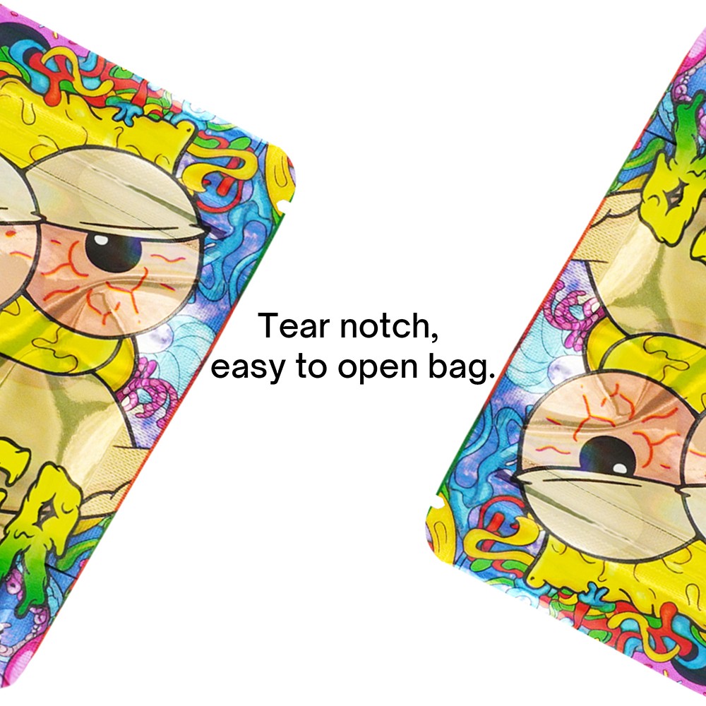 4×5″ 3.5g Graffiti Cartoon Smell Proof Stand Up Mylar Zip Storage Bags 100Pcs