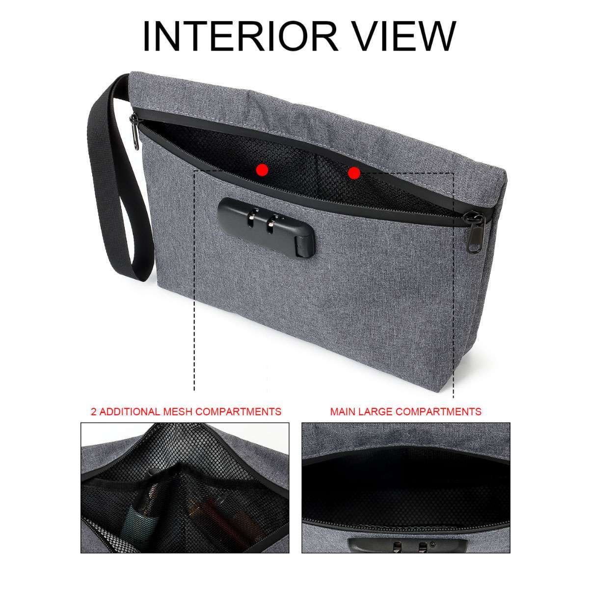 Waterproof New odor Smell Proof Case Bag With Security Combination Lock Storage