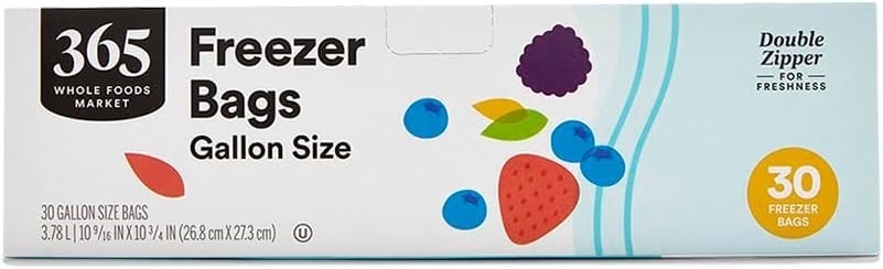 Durable 30 Count Gallon Freezer Bags – Double Zipper for Leakproof Freshness