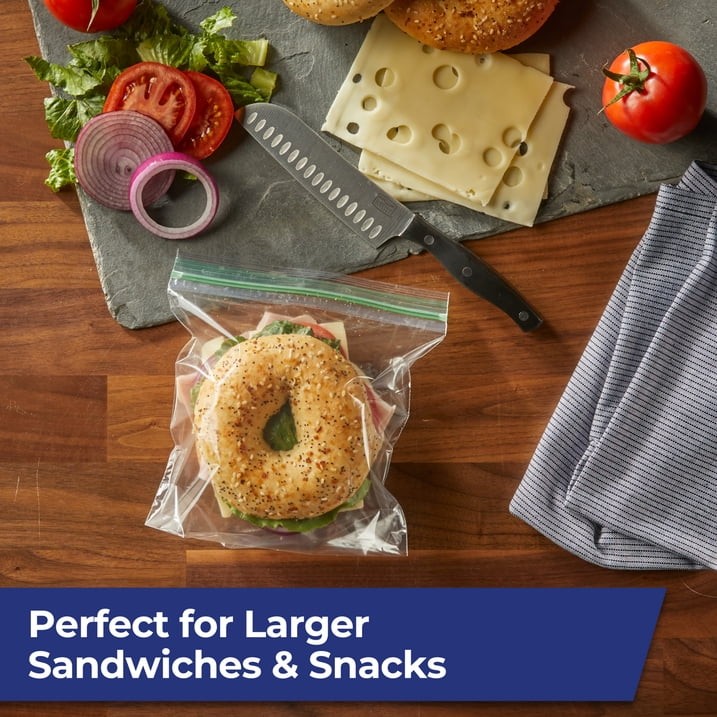 Hefty Press to Close Extra Large Sandwich Bags, 100 Count