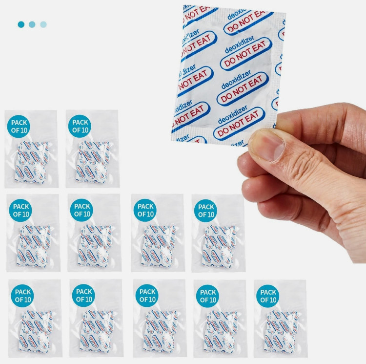 100 Packs 100CC Oxygen Absorbers (10 Packs of 10), Food Grade Oxygen Absorbers
