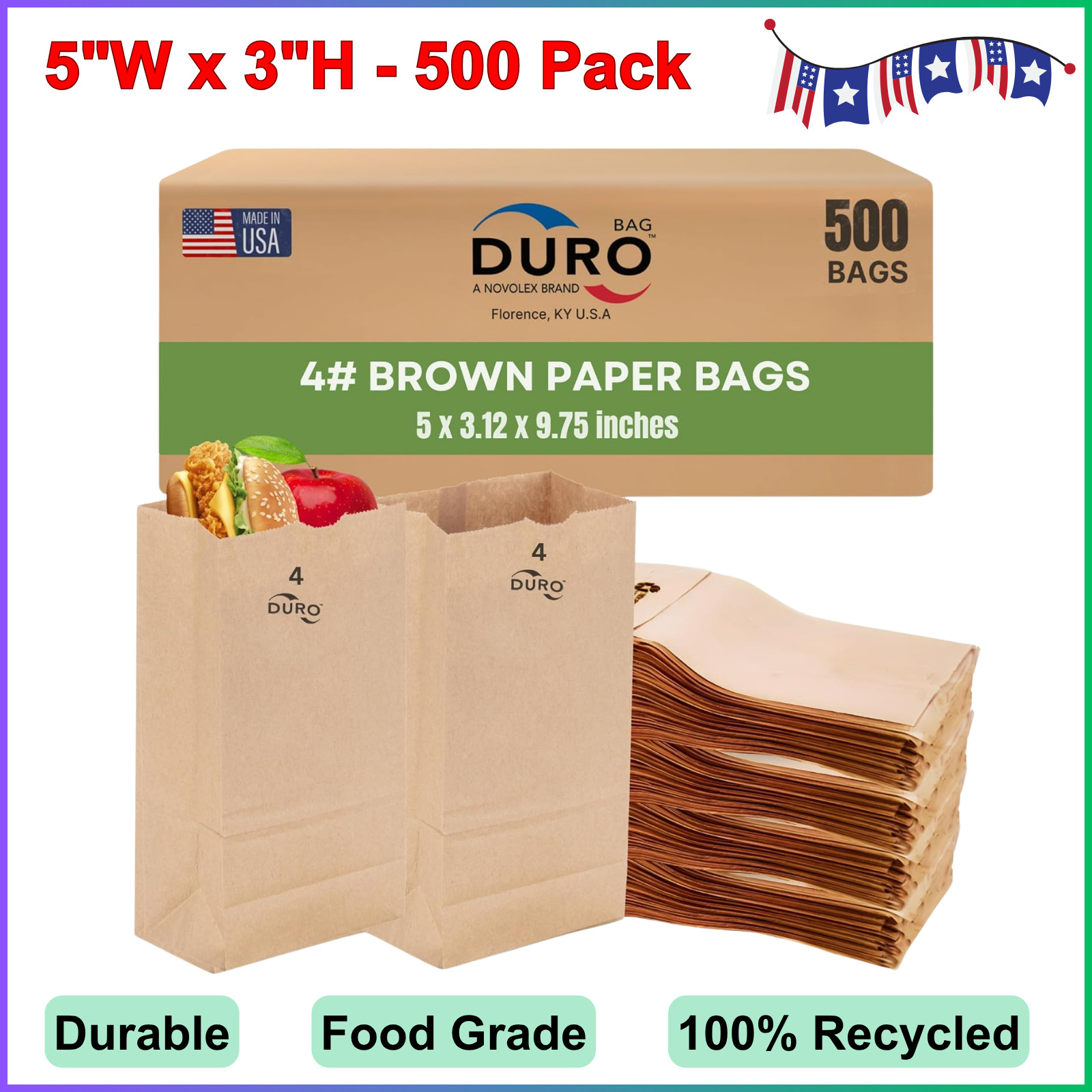 Duro Bag 4# Dubl Life SOS Bag 30# Recycled Kraft FSC (500 Pack) – Reusable