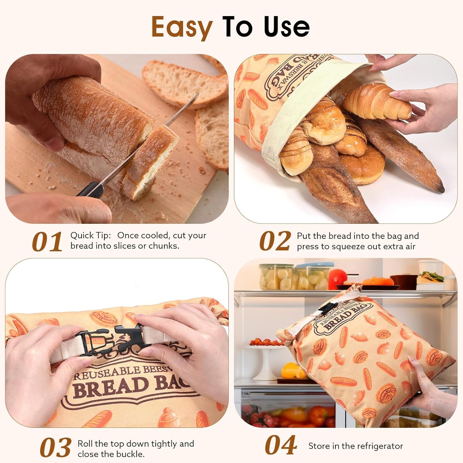 1 Pack Beeswax Bread Bags for Sourdough Homemade Bread, XL Cotton Lining Sourdou