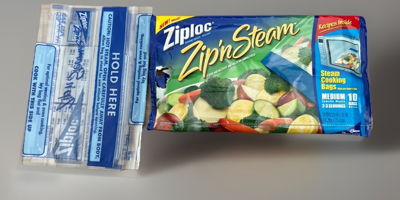 Ziploc Zip’N Steam Medium Cooking Bag – Pack of 10 Plus 2 Extra