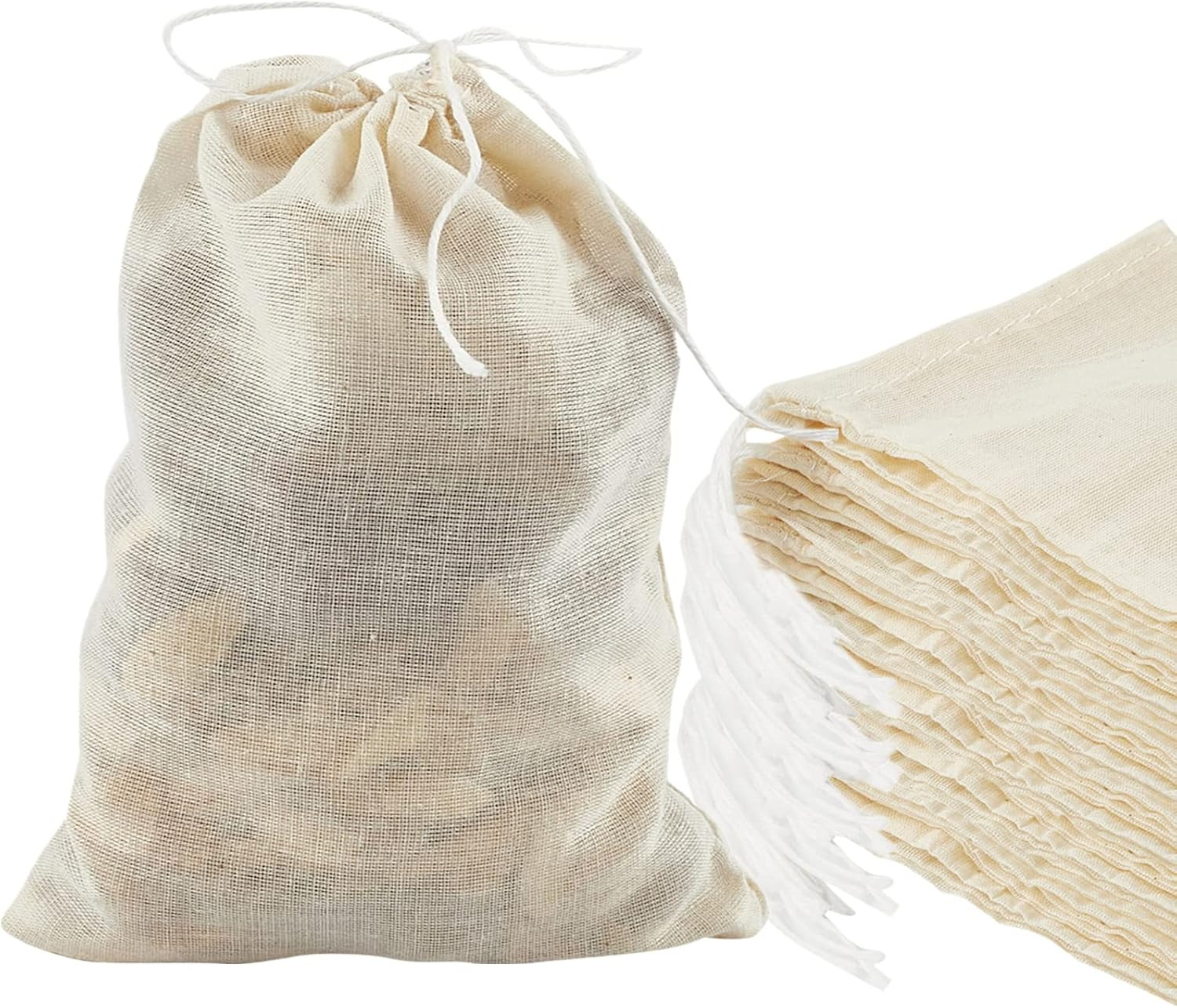24 Pack Reusable Spice Bags for Cooking, Cheesecloth Bags for Straining, Drawstr