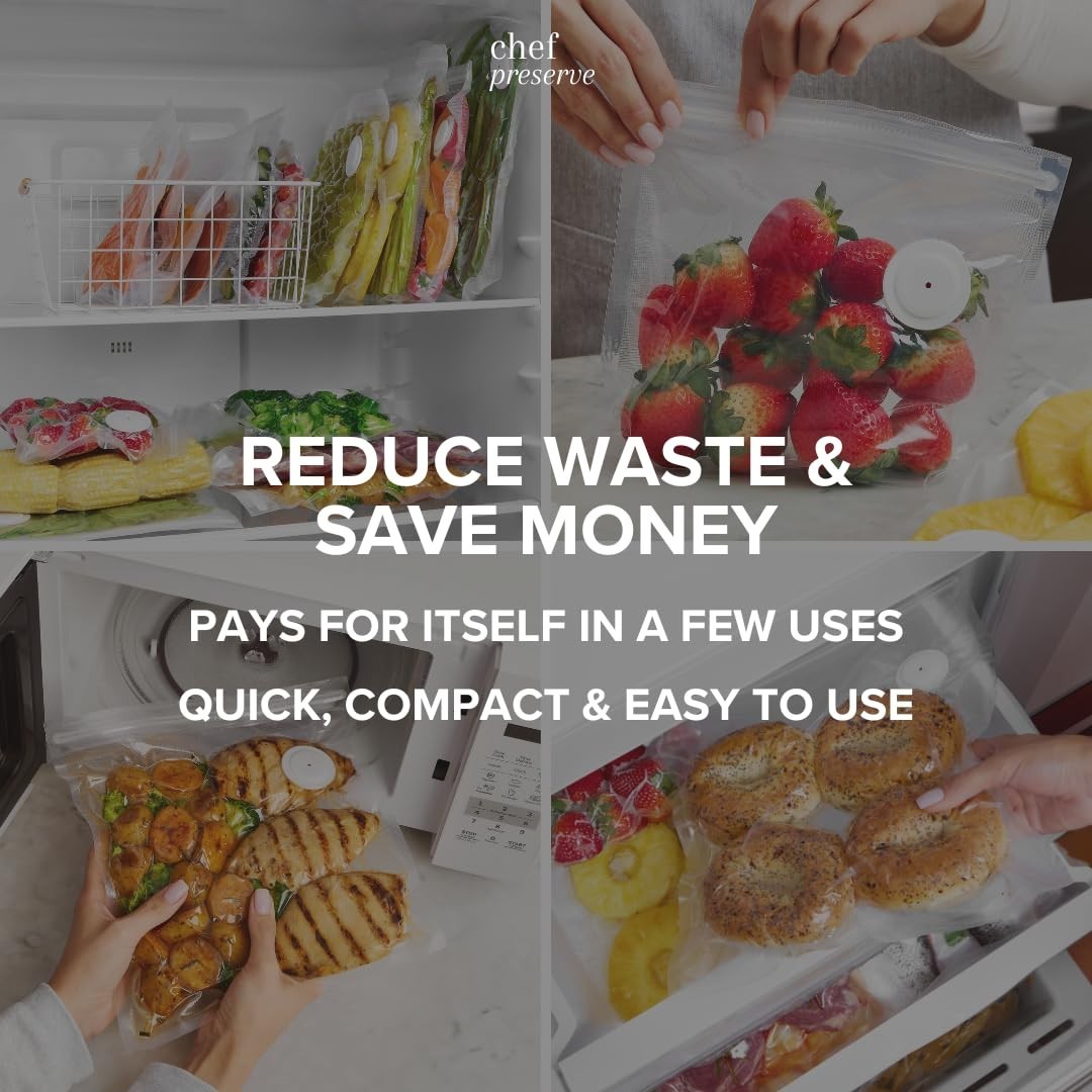 Reusable Vacuum Sealer Bags – 30 Large BPA-Free Food Storage Bags (12×13 in) – F