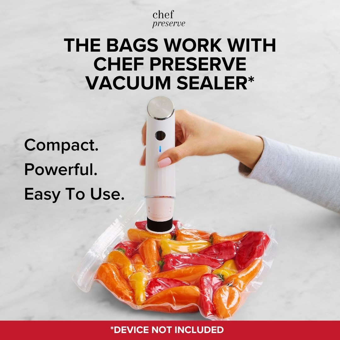 Reusable Vacuum Sealer Bags – 30 Large BPA-Free Food Storage Bags (12×13 in) – F