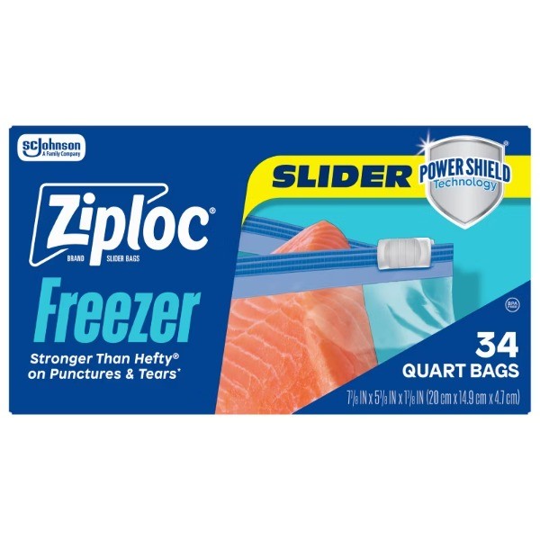Slider Freezer Quart Bags – 136ct: Slide Zip, Clear, For Fruit, Vegetables