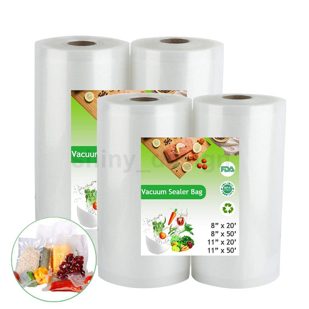 Giant Rolls 8″x50′ 11″x50′ 8×20 Vacuum Sealer Bags Food Saver Embossed Bag 4 Mil
