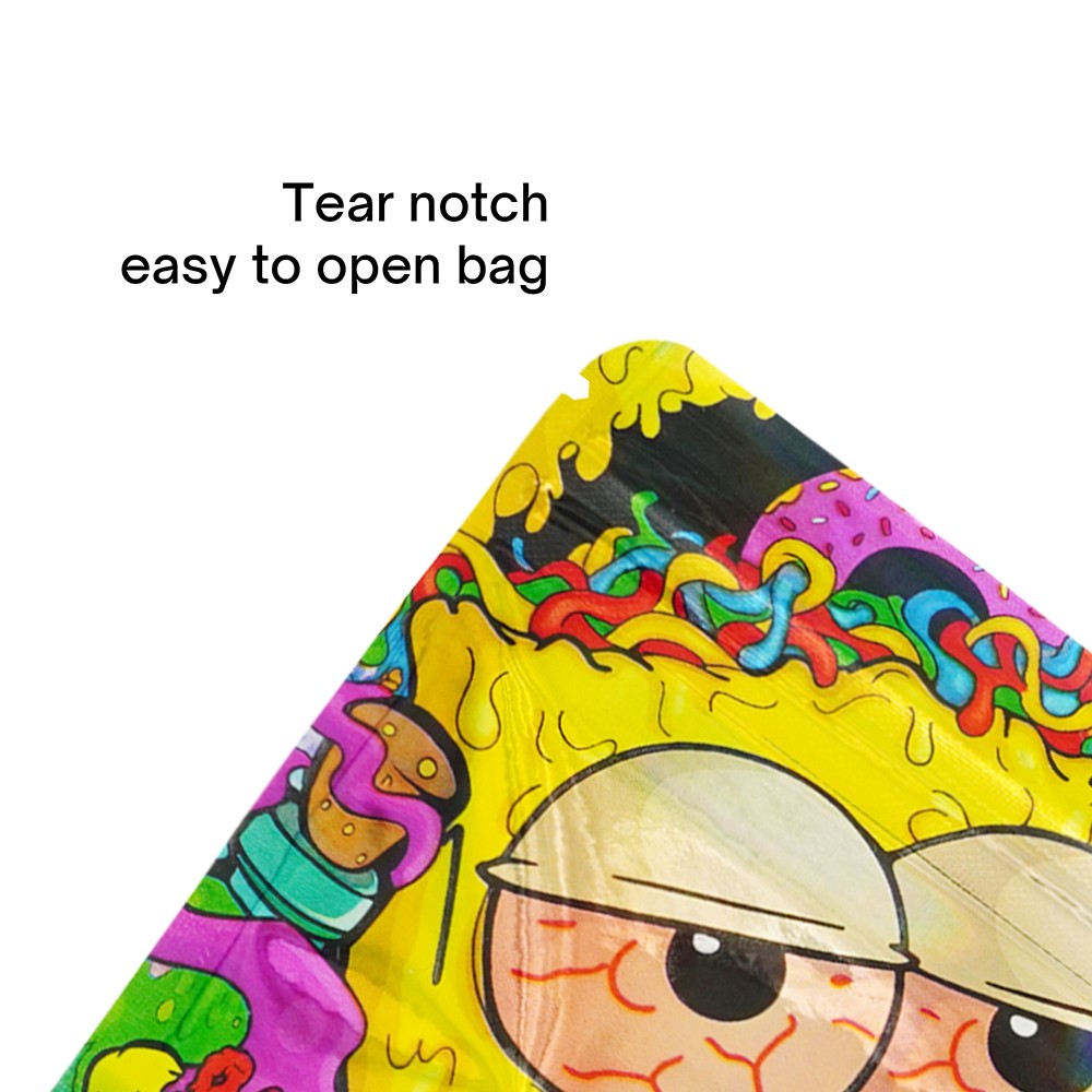 4×5″ 3.5g Graffiti Cartoon Smell Proof Stand Up Mylar Zip Storage Bags 100Pcs