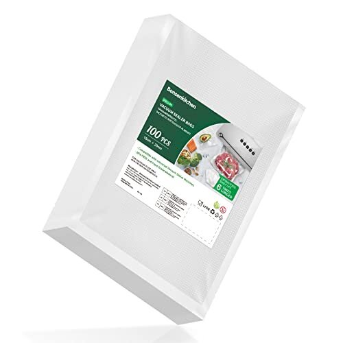 Vacuum Sealer Bags 100 Quart 6×10 In for Food Saver Seal a Meal Weston Sous Vide