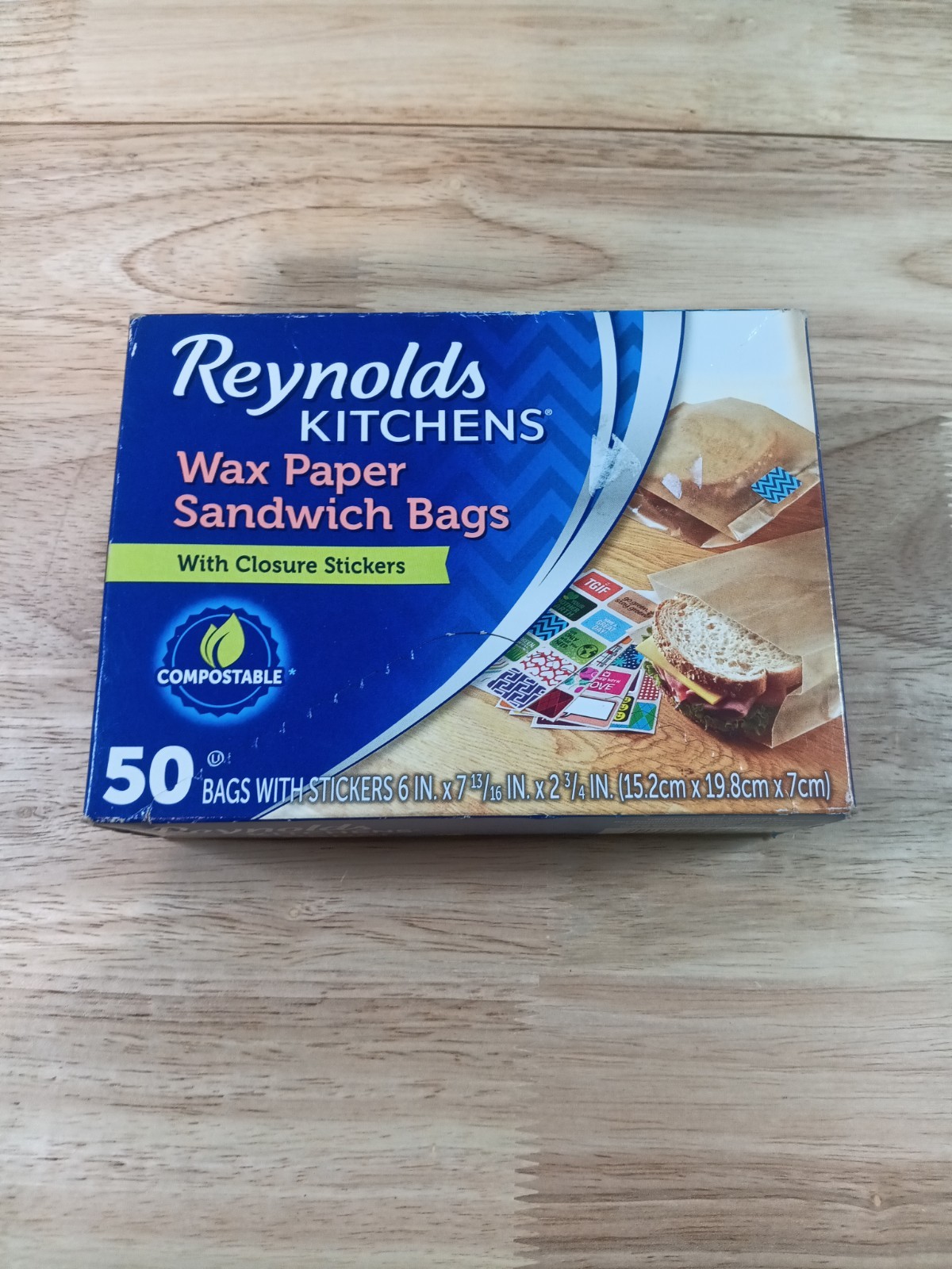 Reynolds Kitchen Wax Paper Sandwich Bags Compostable Stickers New