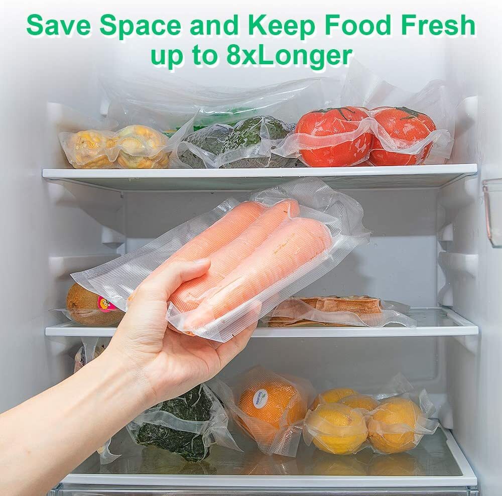 100-500 Pint Quart Vacuum Sealer Bags 6×10 8×12 Embossed 4Mil Food Storage Saver