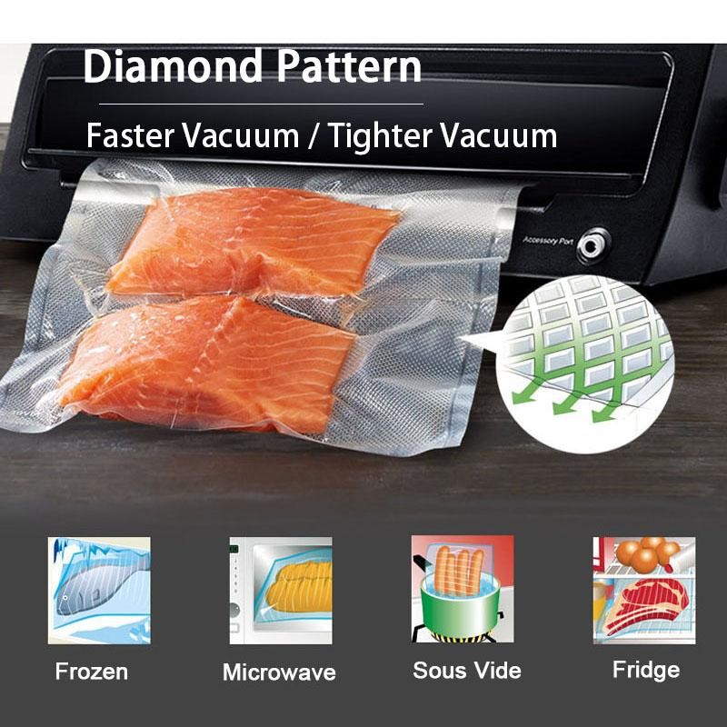 Food Vacuum Sealer Bags Roll Sous Vide Storage Meat Fruit Vegetable Kitchen