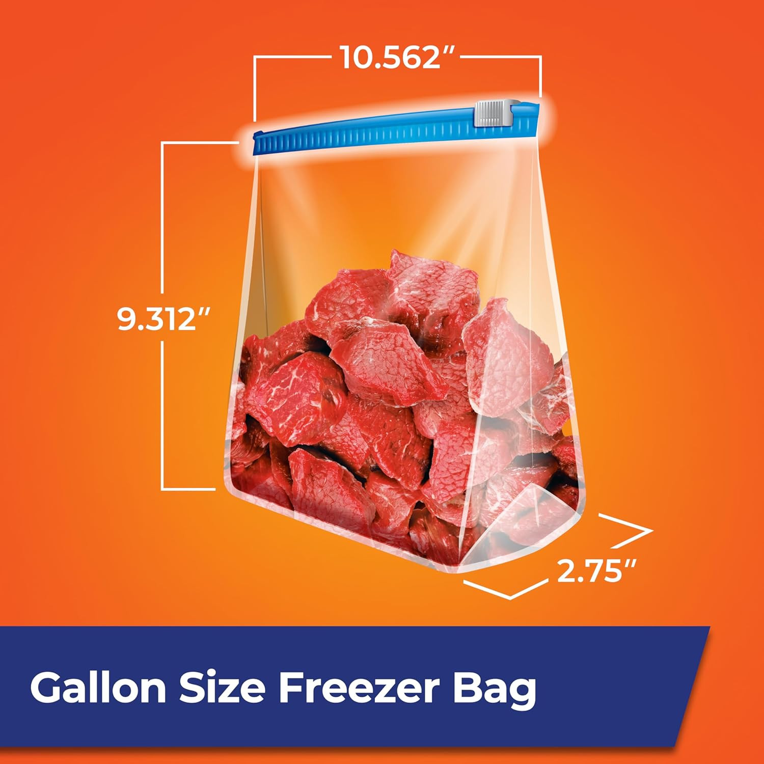 Slider Freezer Kitchen Storage Bags, Gallon Size, 56 Count