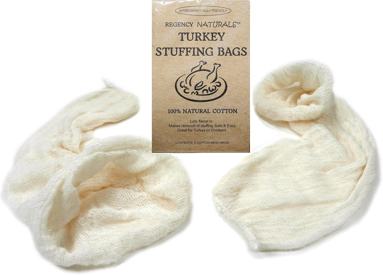 Turkey Stuffing Bags 100%Cotton Mesh Bag Allows Poultry Juice to Flavor Dressing