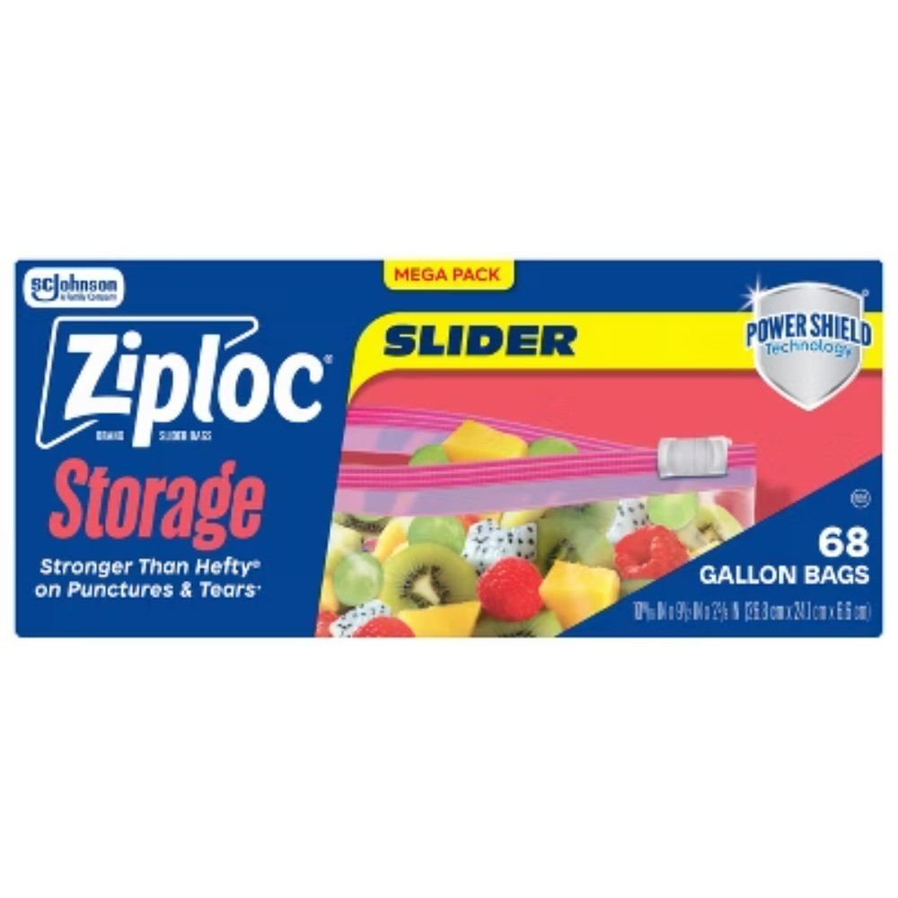 Slider Gallon Storage Bags for Food Preservation and Meal Prep – 68ct