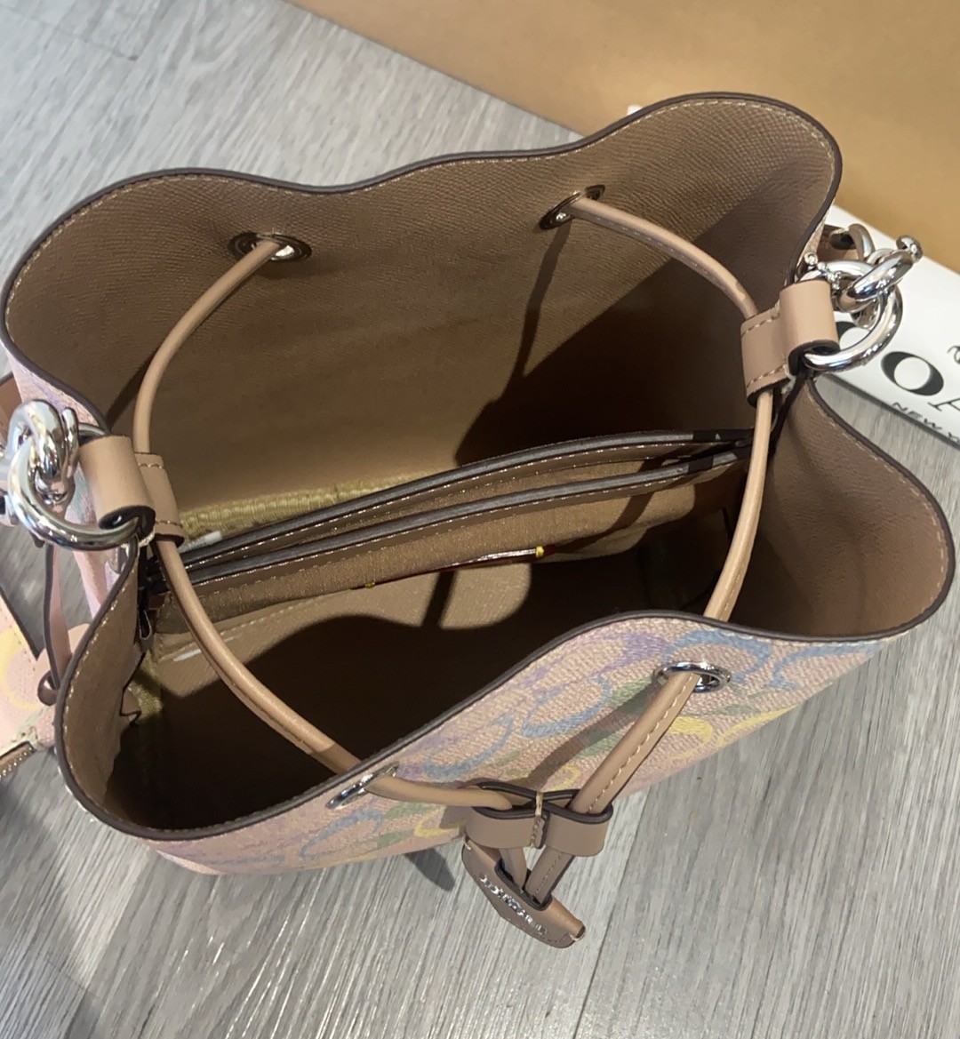 Rowan Bucket Bag In Rainbow Signature Canva silver/Sand Multi CDA92