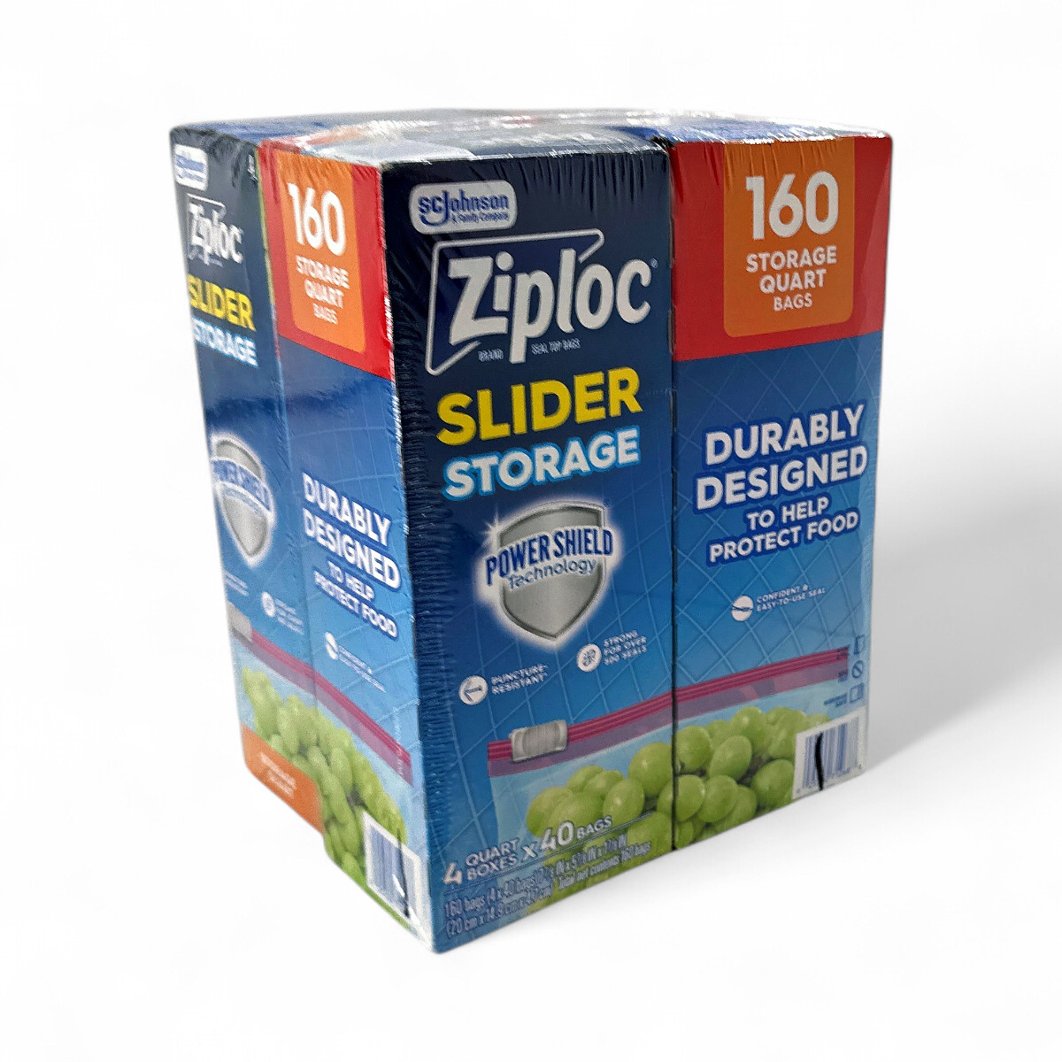 Ziploc Slider Clear Quart Sized Top Seal Storage Bags – 160 Count