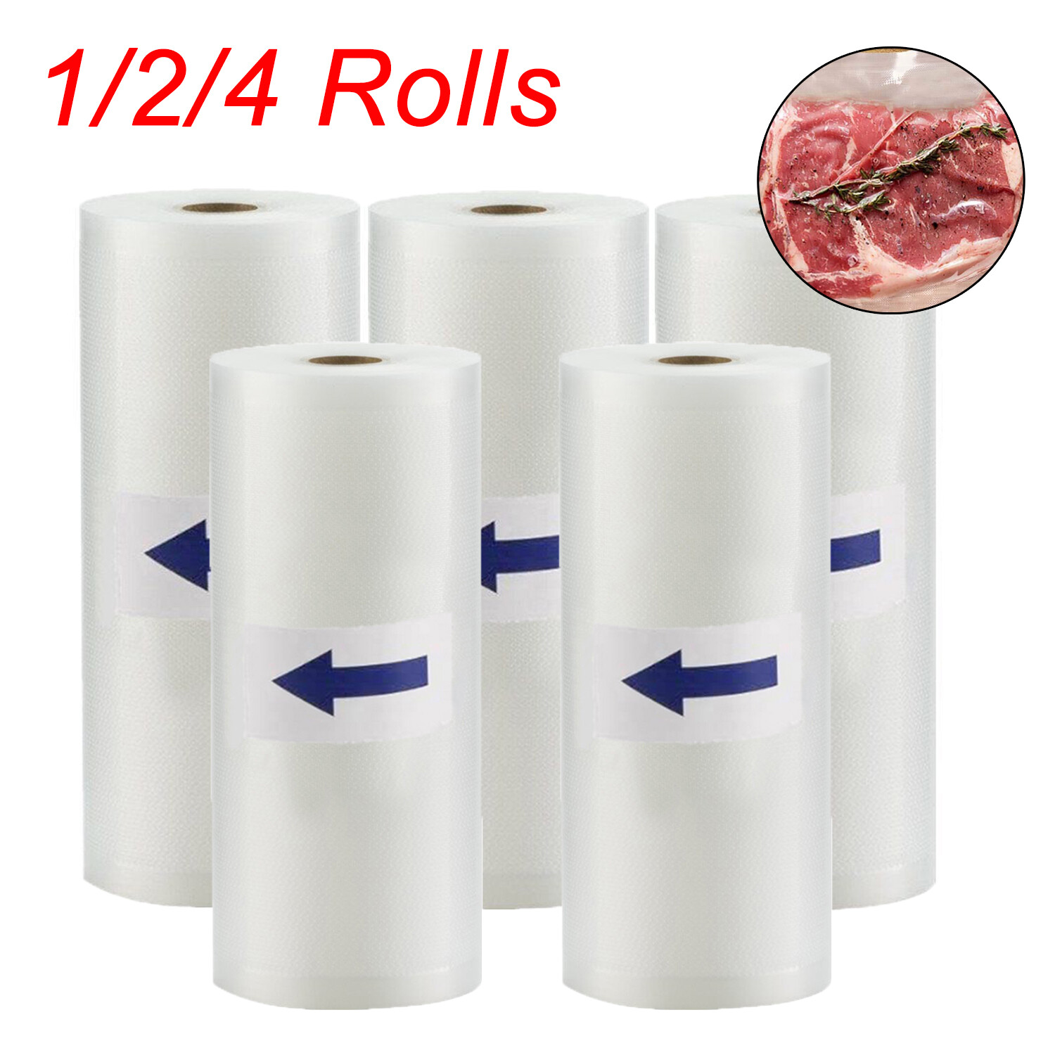 8″x50′ 11″x50′ 8″x20′ Vacuum Sealer Bags Rolls Food Saver Embossed Bag 4 Mil