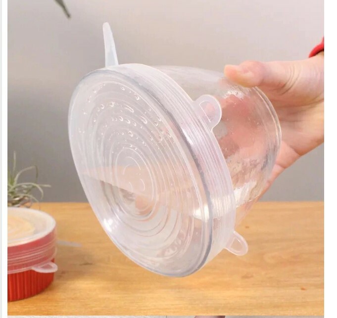 6Pcs Stretch Reusable Silicone Bowl Wraps Food Saver Cover Seal Lids Food Cover
