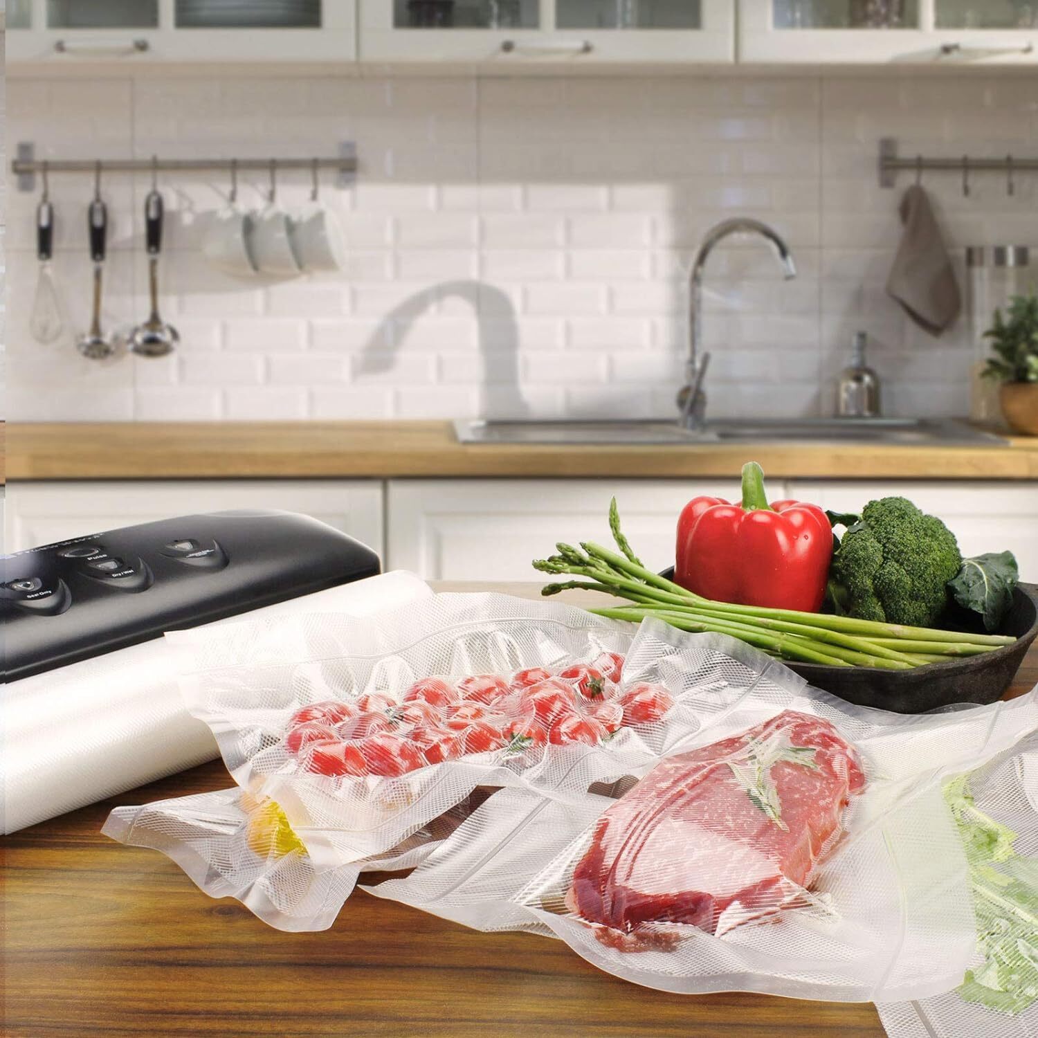 11″x50′ Vacuum Sealer Bags 4-Rolls Commercial Grade 4 Mil Food Storage Meal Prep