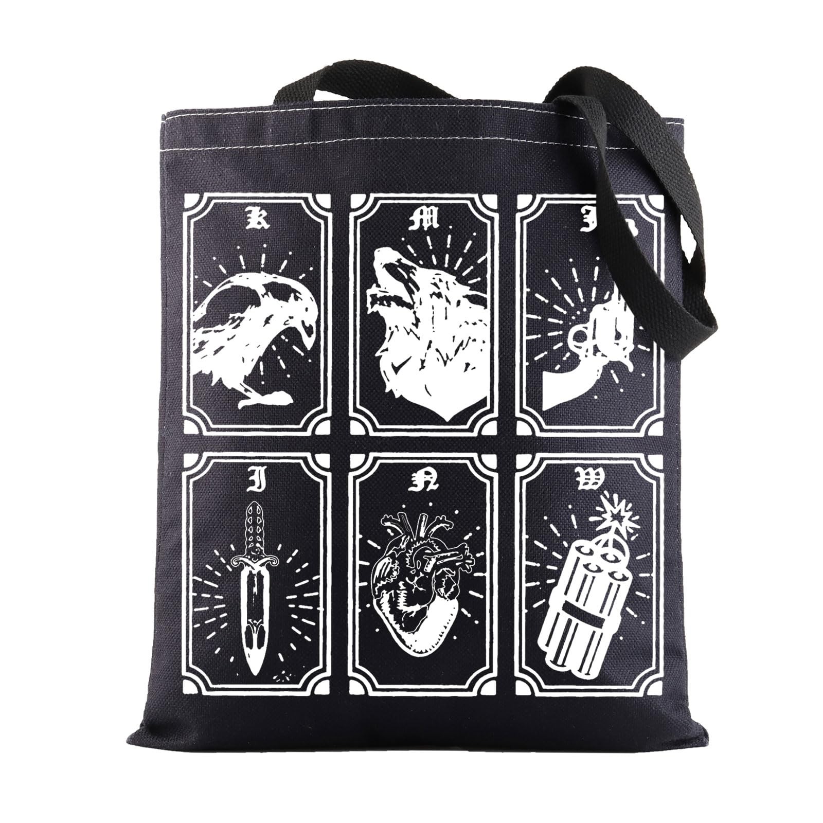 Bookworm Crow Tote Bag Book Lovers Gift Crows Shoulder Bag Reusable Bag For B…