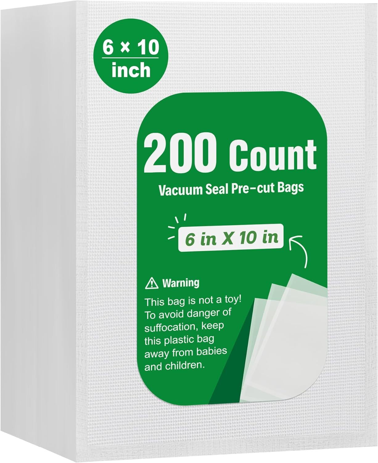 200 6″x10″ Bags Food Magic Seal 4 Mil for Vacuum Food Storage Sealer Bags