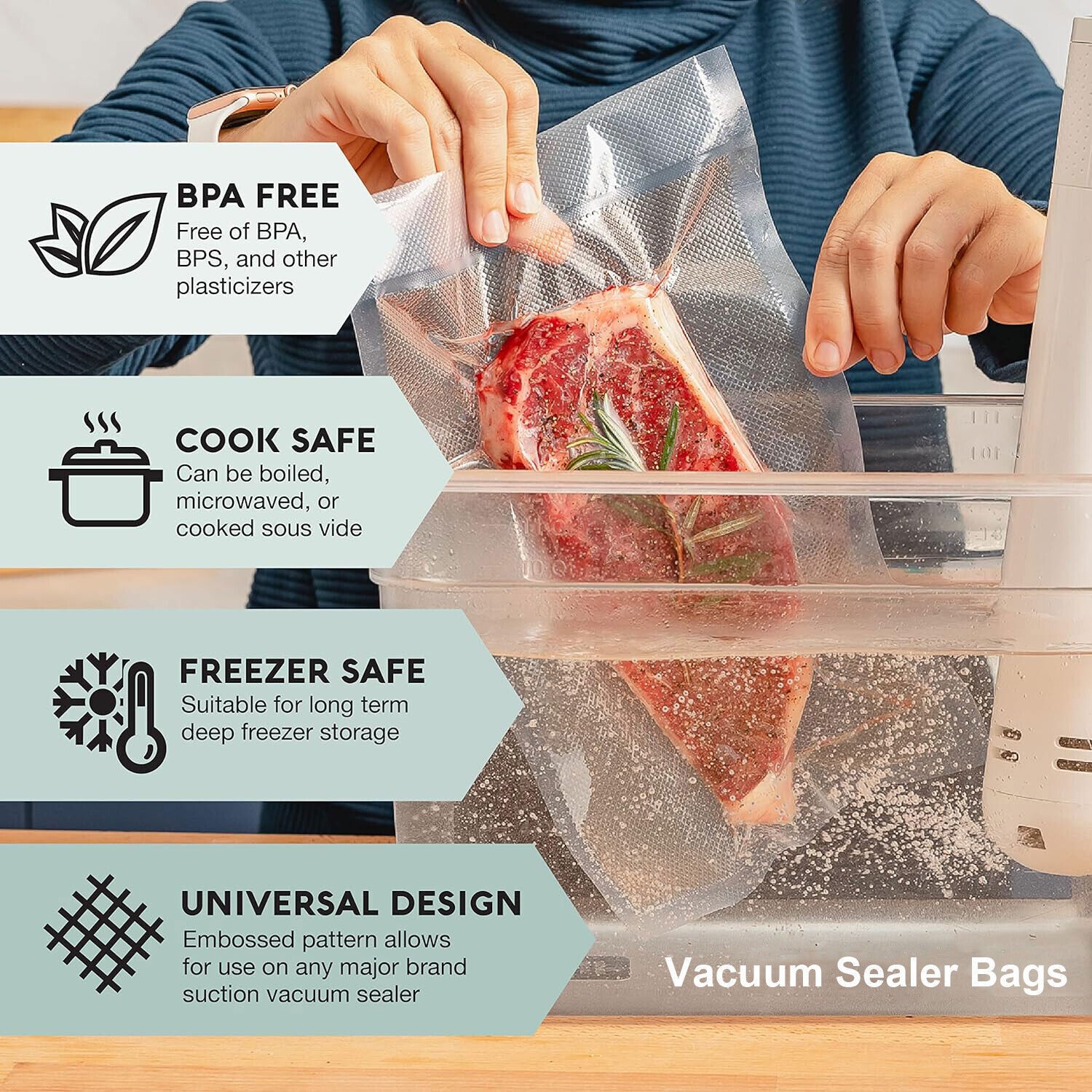 11″x50′ Commercial Grade Vacuum Sealer Bags Rolls Food Saver Storage Bags 4Mil