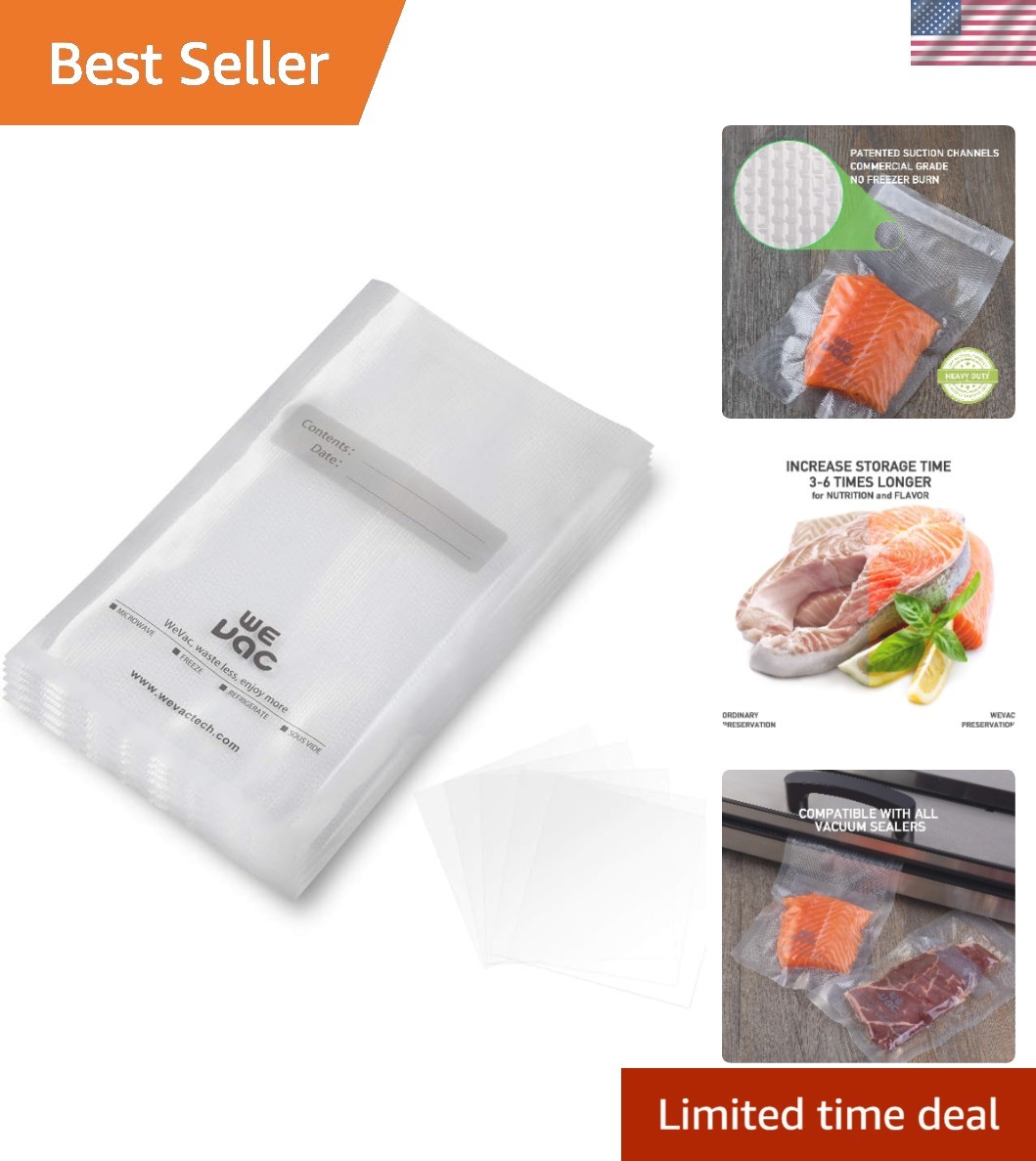 Durable 100 Count BPA Free Vacuum Sealer Bags – 6×10 Inches, Self Seal Design