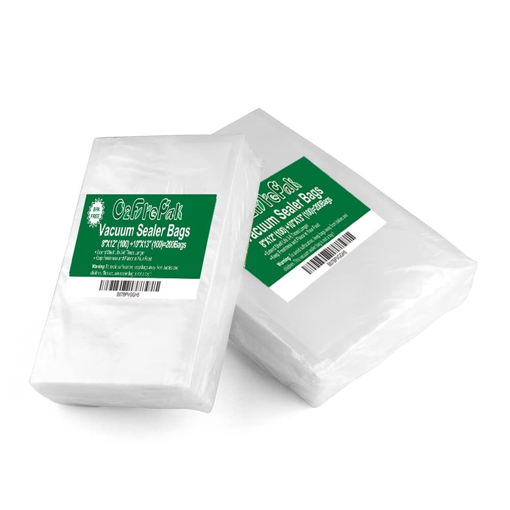 200 Count Vacuum Sealer Bags100 of Each Size 8″x12″ Quart and10″x13″ BPA Free…