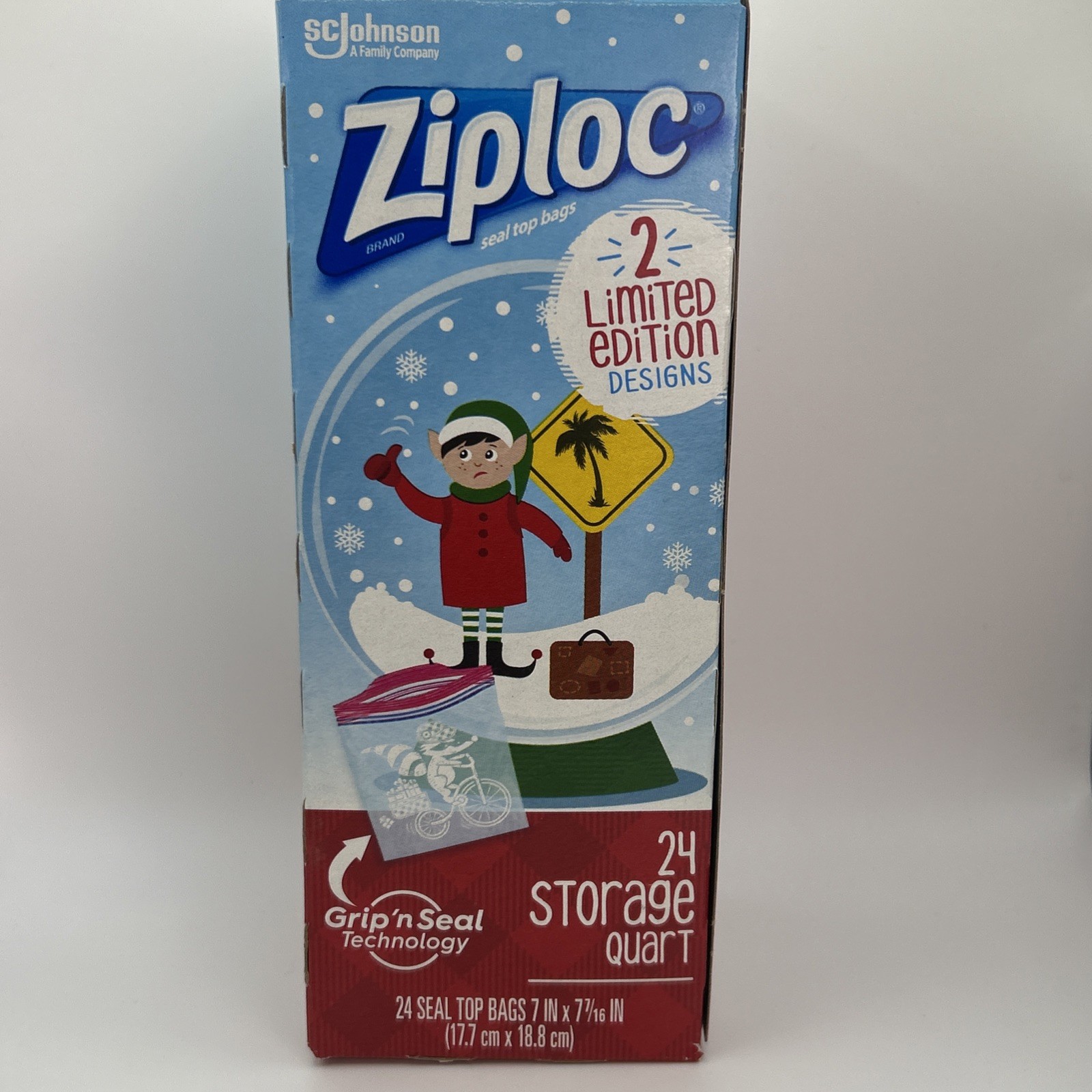 Ziploc Christmas Limited Edition 2 Holiday Design 24 Quart Bags 2020