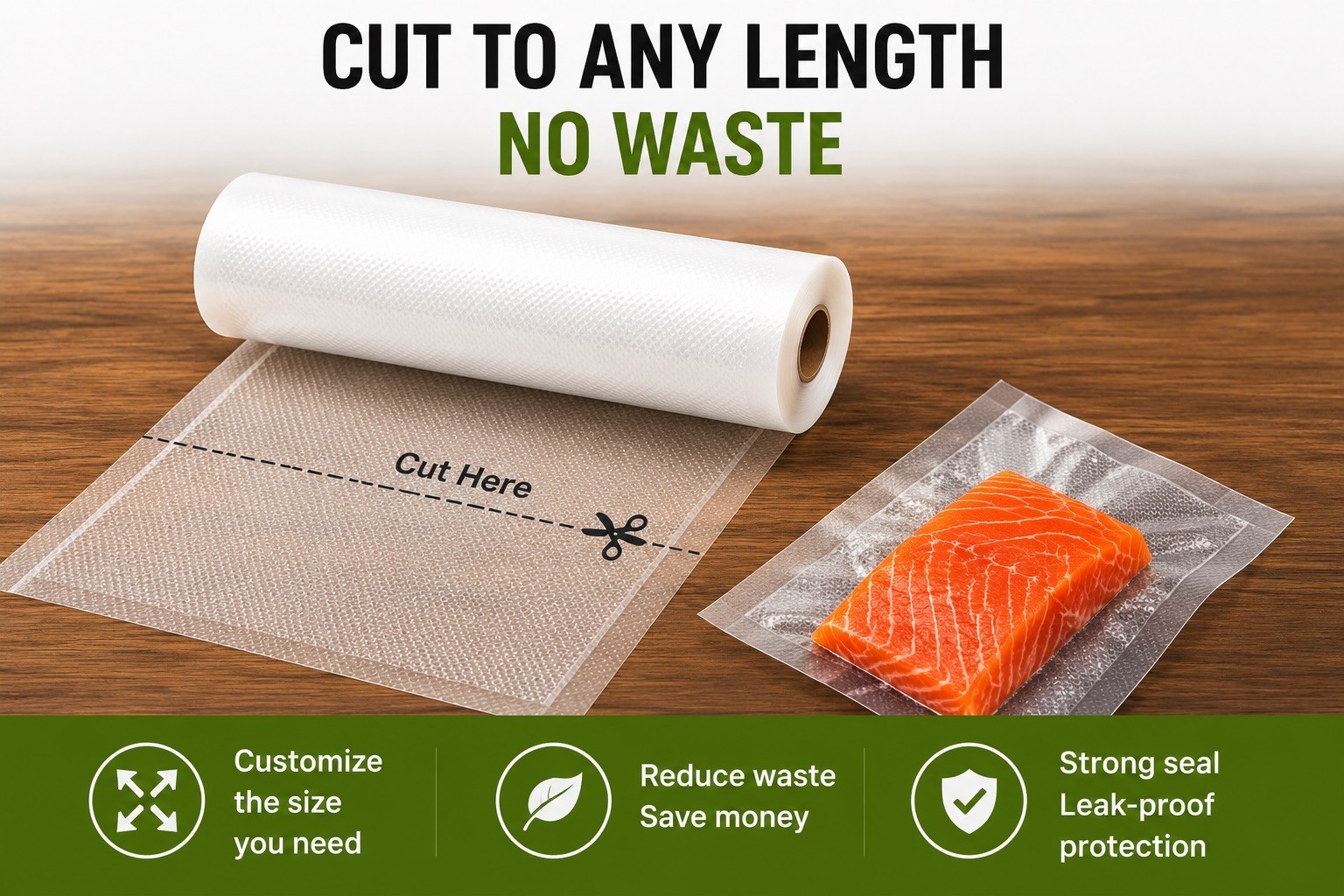 Vacuum Sealer Rolls 8″ x 50′ & 11″ x 50′ 2 Rolls or 4 Roll Combo BPA Free