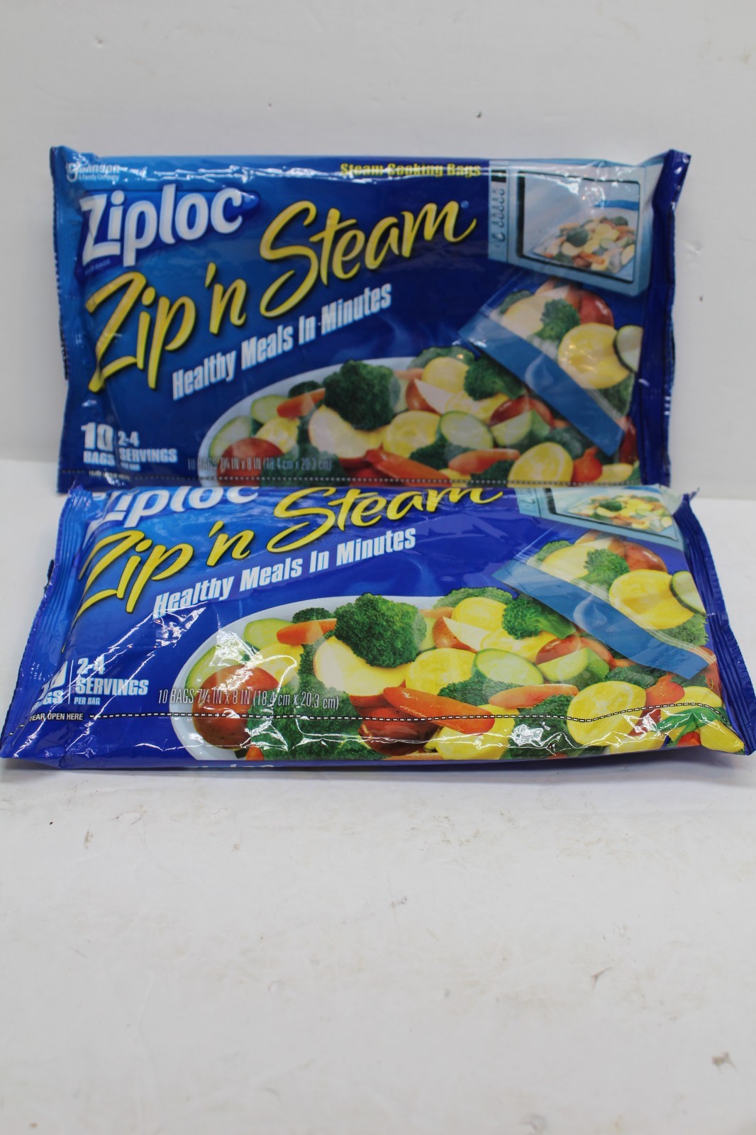 Ziploc Zip ’n Steam Cooking Bags Lot of 2 Packs, 20 Total Bags NEW
